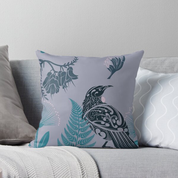 Item preview, New Zealand Native Tui Bird on a Grey background. designed and sold by Kiwidom.