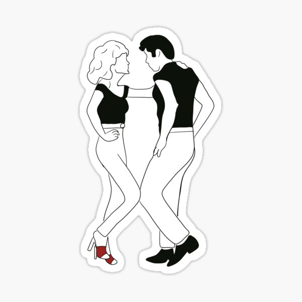 "Grease Line Art" Sticker for Sale by theokayden Redbubble