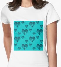 Elbkatz` peacock hearts blue Women's Fitted T-Shirt