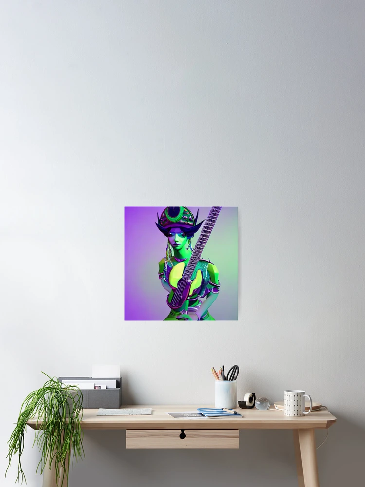 Thumbnail 2 von 3, Poster, Turquoise Lady Plays Music designt und verkauft von Sub-Ruminations.