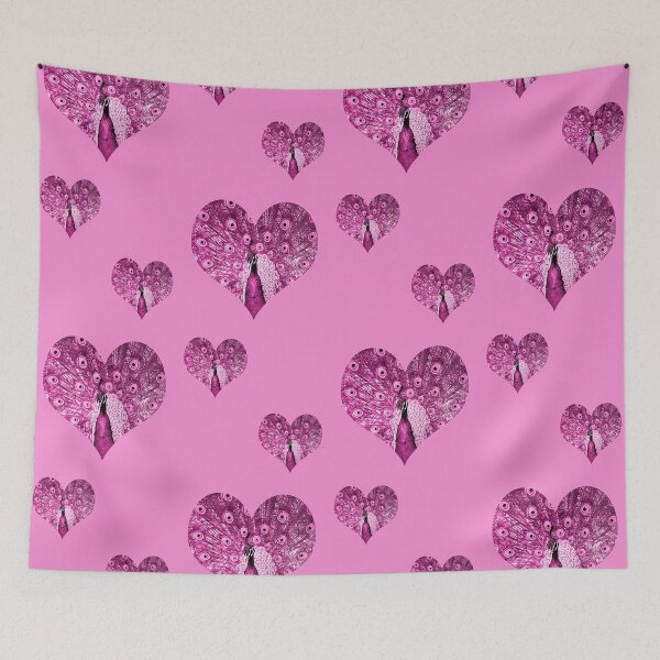 Item preview, Elbkatz` peacock hearts pink designed and sold by Kathleen Follert.