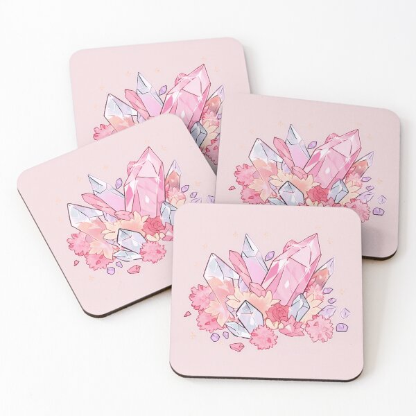 Item preview, Pink Quartz and flowers designed and sold by DigitalRevvi.