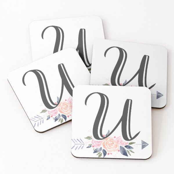 Item preview, Copy of Letter U Monogram Watercolor Roses designed and sold by MandyRosko.