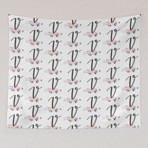 Item preview, Letter V Monogram Watercolor Roses designed and sold by MandyRosko.