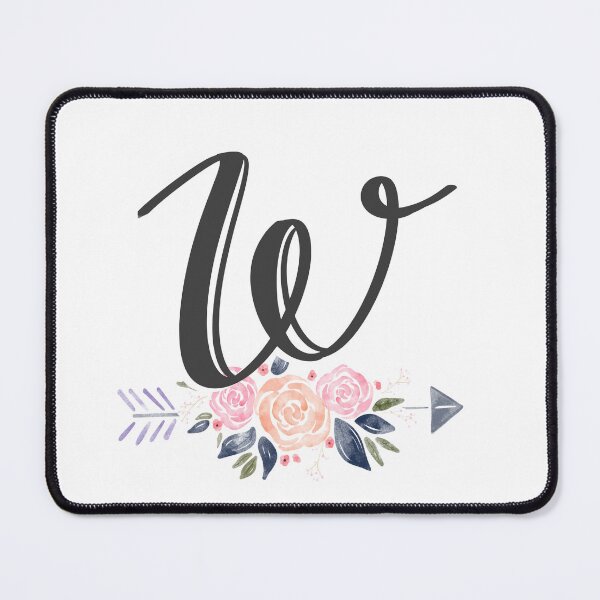Item preview, Letter W Monogram Watercolor Roses designed and sold by MandyRosko.