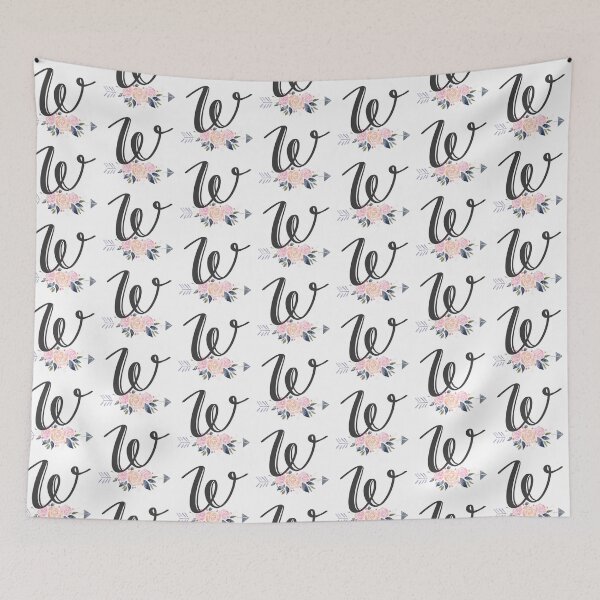 Item preview, Letter W Monogram Watercolor Roses designed and sold by MandyRosko.