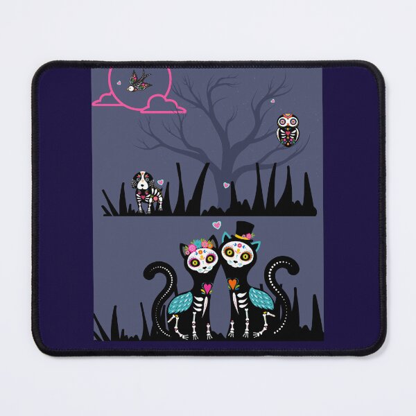 Artikelvorschau, I Heart Spirit Animals, Sugar Skull Animal Pack, Kawaii Sugar Skulls, Tag der Toten, Katzen, Eulen, Vögel, Hunde, Herzen, Bäume, Mitternachtsblau entworfen und verkauft von Awearness.