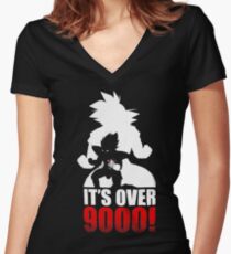 Goku and Vegeta : It's over 9000 Women's Fitted V-Neck T-Shirt