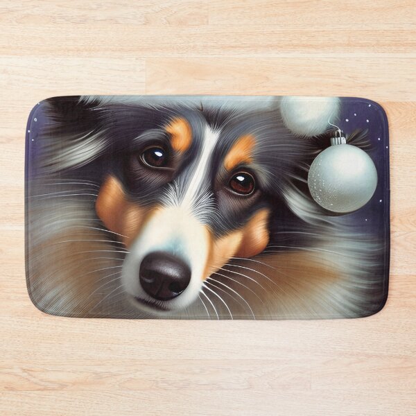Item preview, Christmas Collie Wearing A Santa Hat designed and sold by ZenEverAI.