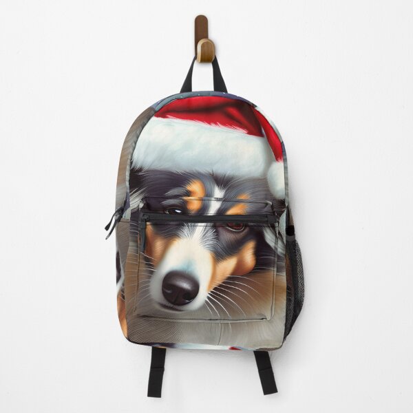 Item preview, Christmas Collie Wearing A Santa Hat designed and sold by ZenEverAI.