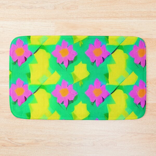 Item preview, Pink Flower Green Background Pattern Digital Art Design designed and sold by bandjdesigns.