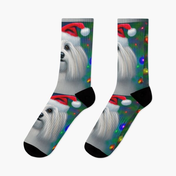 Item preview, Christmas Coton de Tulear Wearing A Santa Hat designed and sold by ZenEverAI.