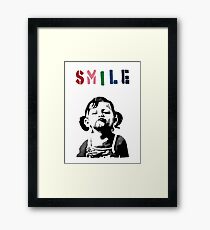 Banksy - SMILE Framed Print