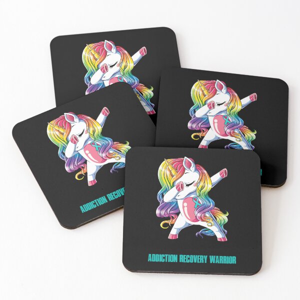 Item preview, Addiction Recovery Awareness - Unicorn Addiction Recovery Warrior Ribbon UNBREAKABLE designed and sold by Fernandezf.