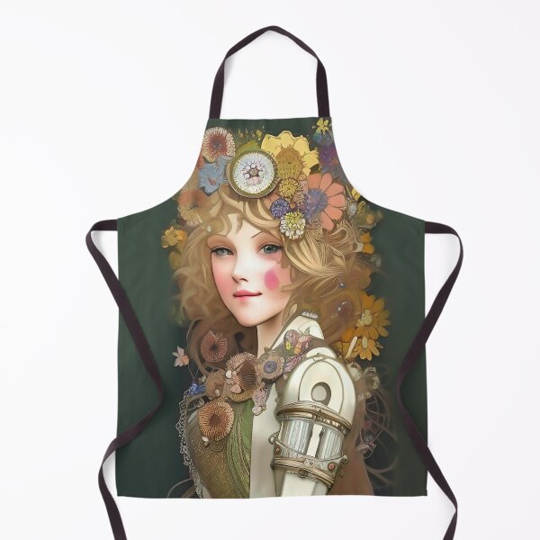 Item preview, Cute Anime Girl Flowers Steampunk designed and sold by ZiolaRosa.