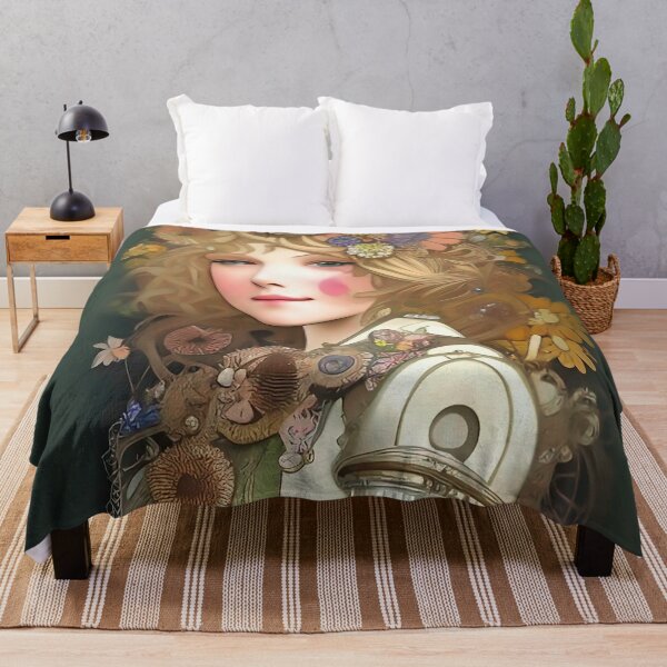 Item preview, Cute Anime Girl Flowers Steampunk designed and sold by ZiolaRosa.