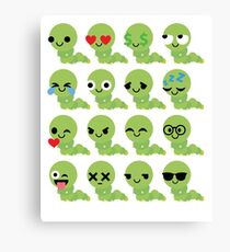 Caterpillar Emoji Canvas Print