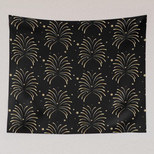 Item preview, Gold Fireworks and Stars Pattern designed and sold by iCraftCafe.