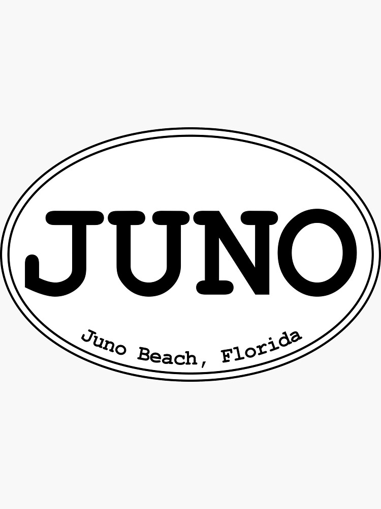 "JUNO Juno Beach Florida Oval Design" Sticker for Sale by