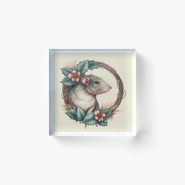 Item preview, Festive Pet Rat Christmas / Winter Holiday designed and sold by Ealaionta Design.