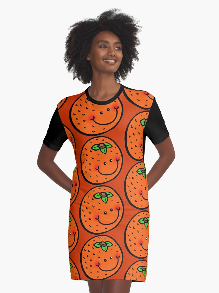 orange fruit dress