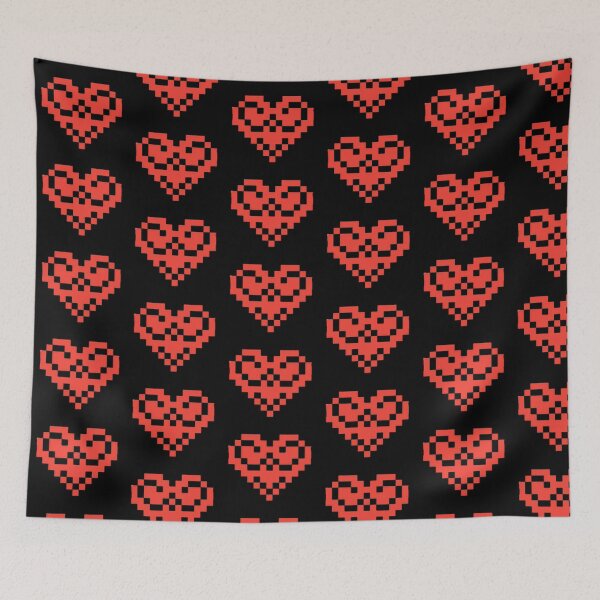 Item preview, Pixel art red heart black background designed and sold by Gala-life1.