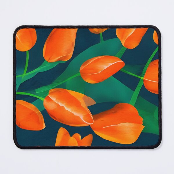 Item preview, Orange watercolor tulips pattern designed and sold by gramizzia.
