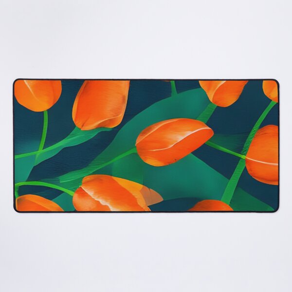 Item preview, Orange watercolor tulips pattern designed and sold by gramizzia.
