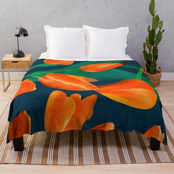 Item preview, Orange watercolor tulips pattern designed and sold by gramizzia.