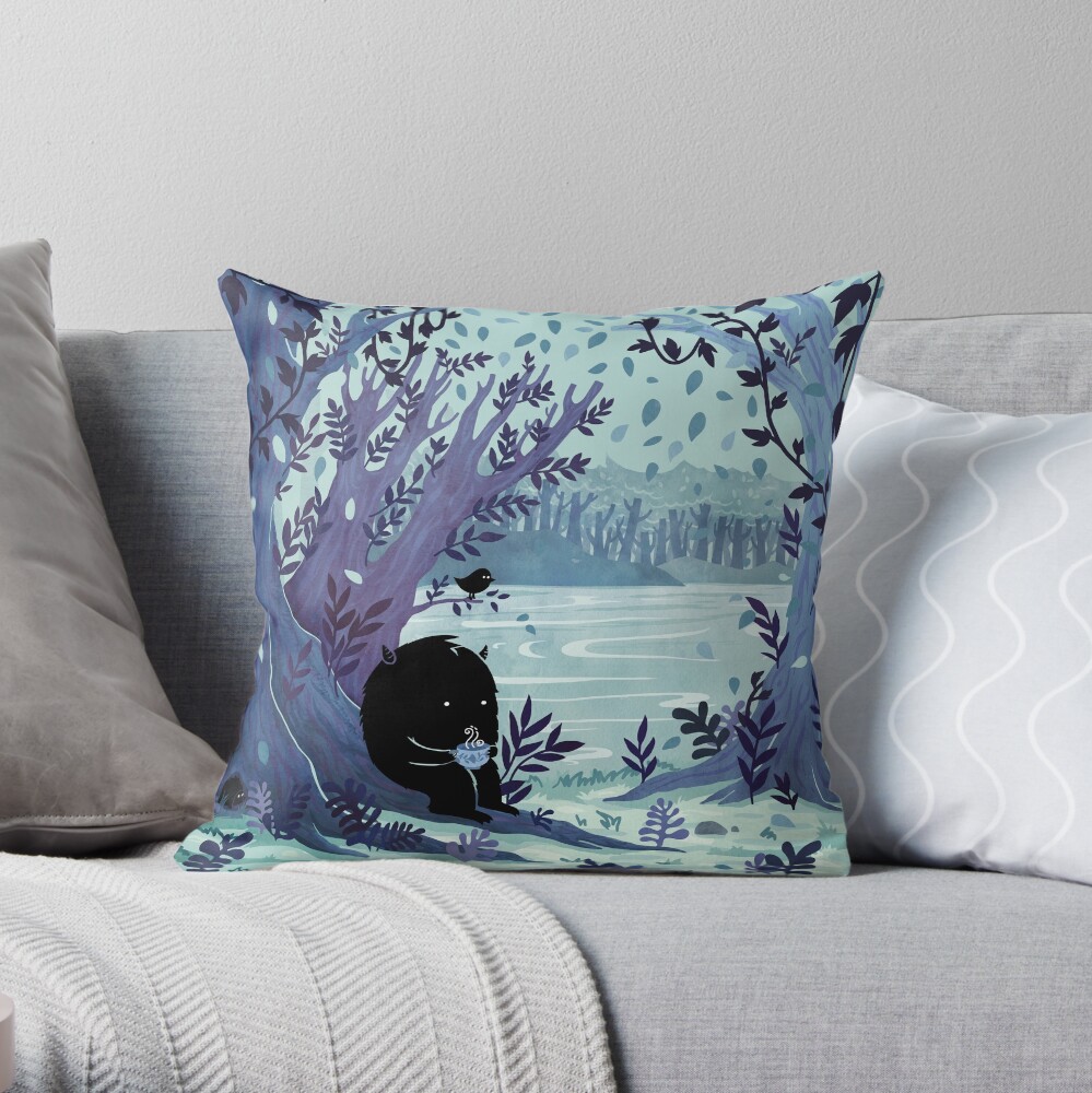 A Quiet Spot of Tea Throw Pillow