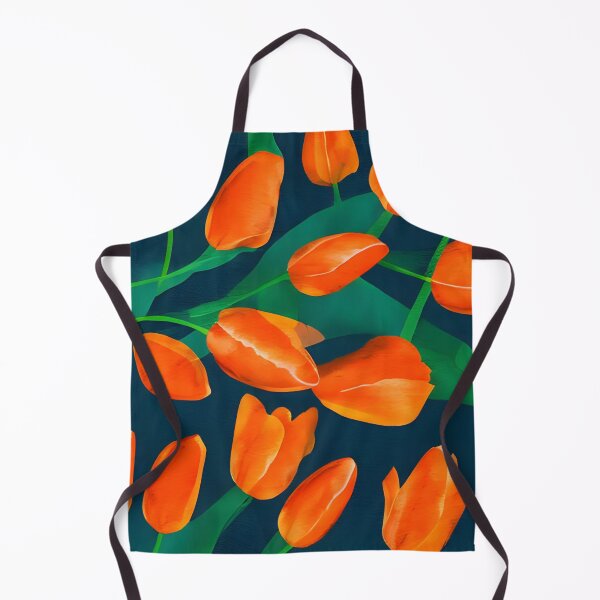 Item preview, Orange watercolor tulips pattern designed and sold by gramizzia.