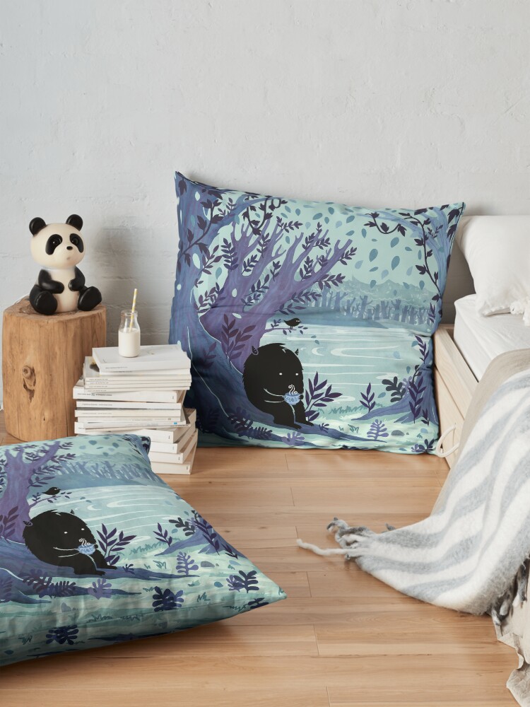 Alternate view of A Quiet Spot of Tea Floor Pillow