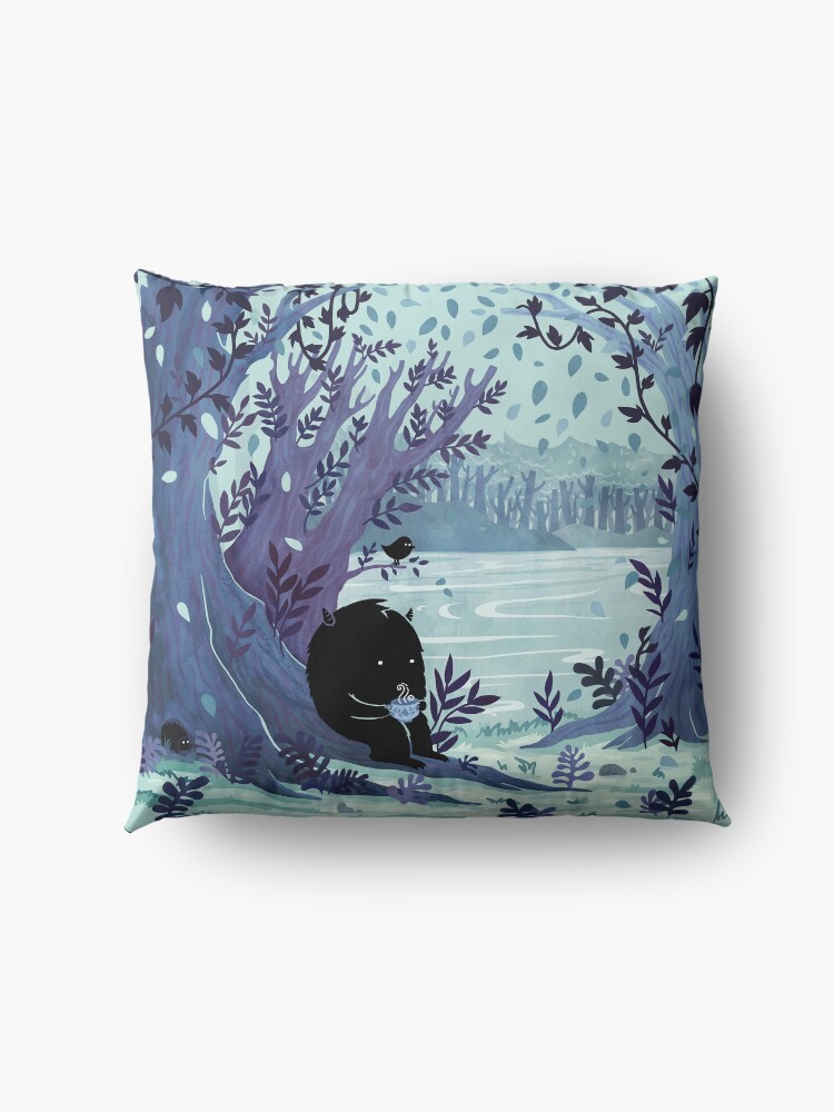Alternate view of A Quiet Spot of Tea Floor Pillow