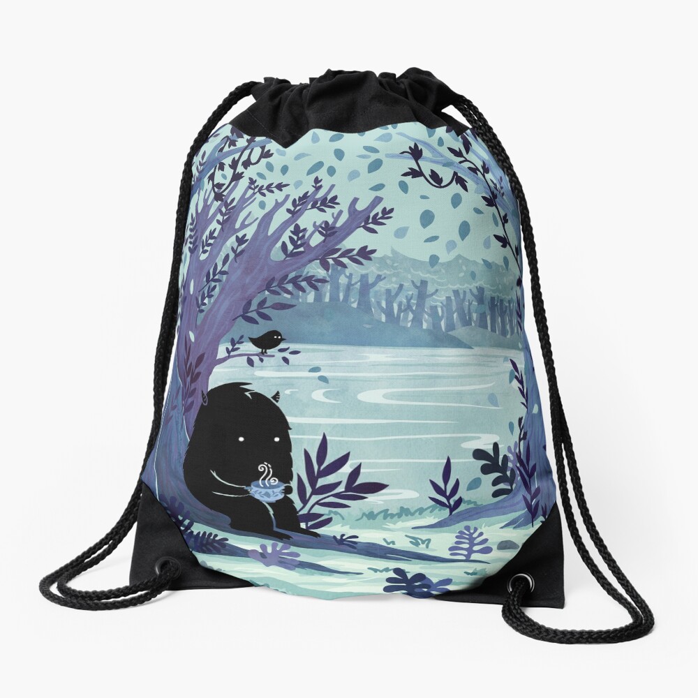 A Quiet Spot of Tea Drawstring Bag