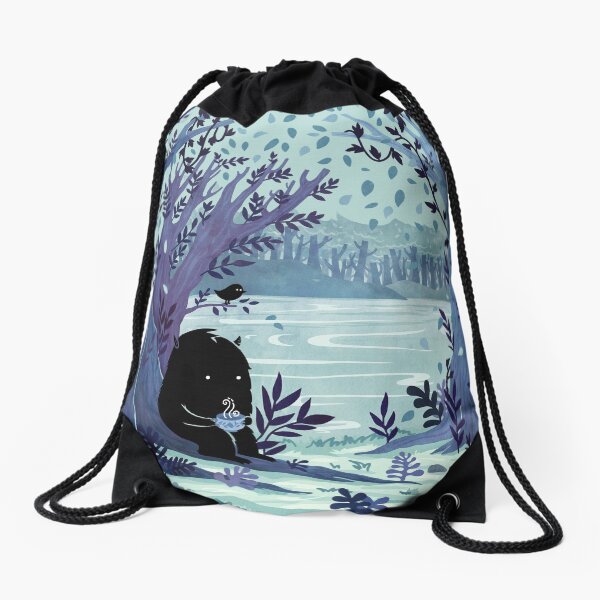 A Quiet Spot of Tea Drawstring Bag