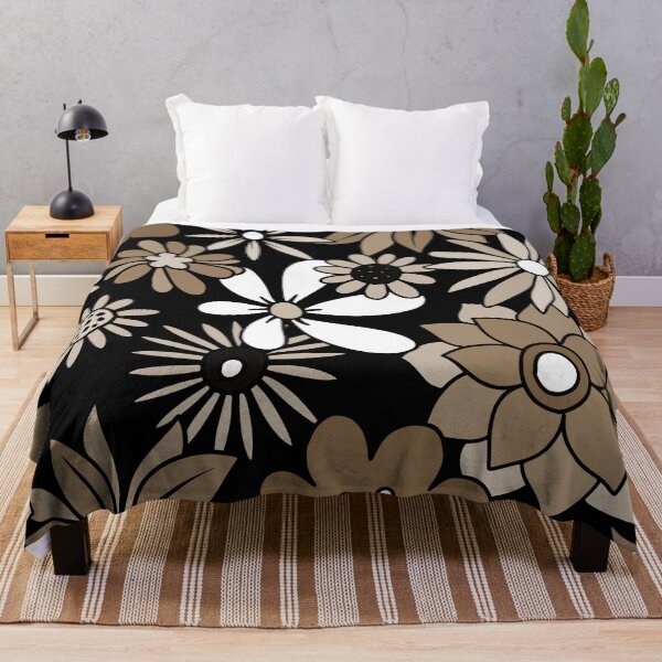Item preview, Retro 1960's Floral Pattern In Sepia, Black And White designed and sold by DEC02.