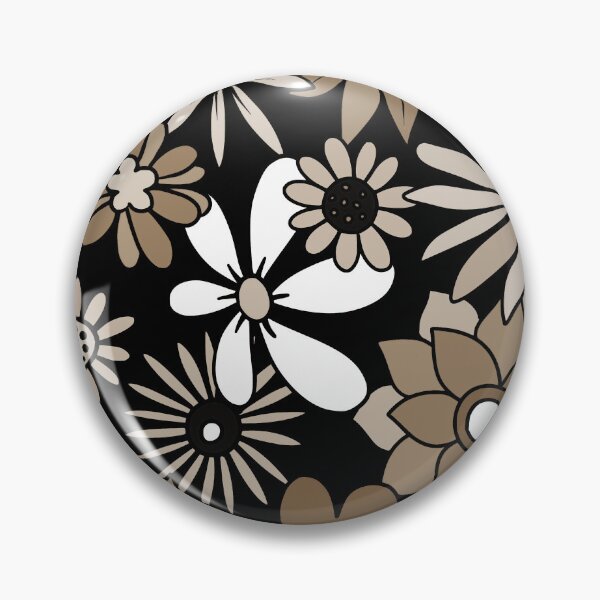 Item preview, Retro 1960's Floral Pattern In Sepia, Black And White designed and sold by DEC02.
