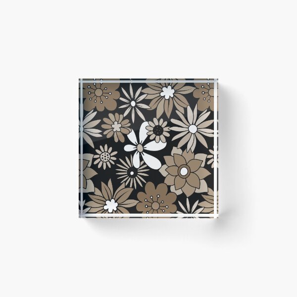 Item preview, Retro 1960's Floral Pattern In Sepia, Black And White designed and sold by DEC02.
