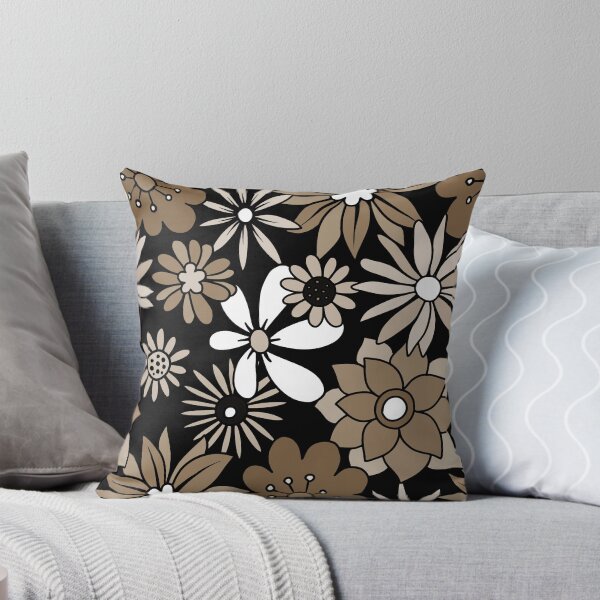Item preview, Retro 1960's Floral Pattern In Sepia, Black And White designed and sold by DEC02.