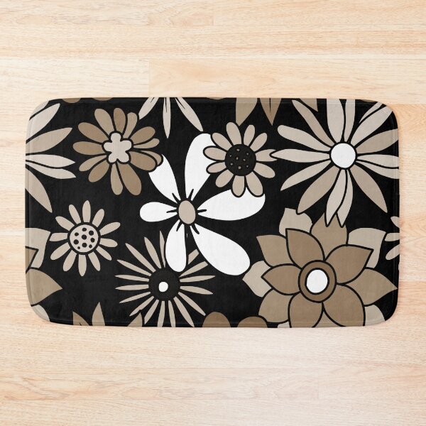 Item preview, Retro 1960's Floral Pattern In Sepia, Black And White designed and sold by DEC02.