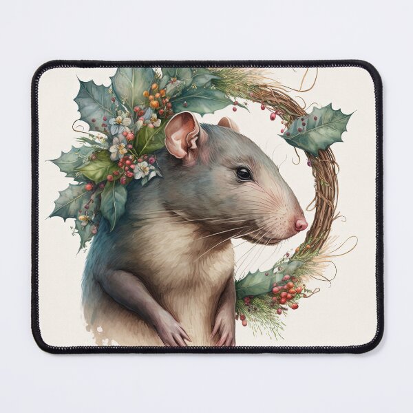 Item preview, Festive Pet Rat Christmas / Winter Holiday designed and sold by Ealaionta Design.