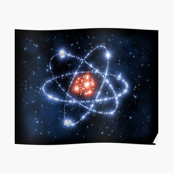 Science Sign Symbol Atom Space Stars Poster