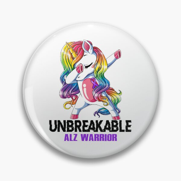 Item preview, ALZ Awareness - Unicorn ALZ Warrior Ribbon UNBREAKABLE designed and sold by Fernandezf.