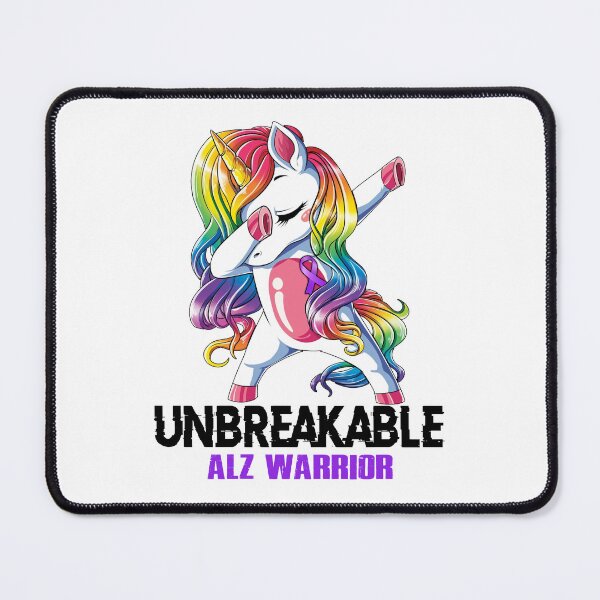 Item preview, ALZ Awareness - Unicorn ALZ Warrior Ribbon UNBREAKABLE designed and sold by Fernandezf.