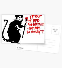 Banksy - Out of Bed Rat Postcards