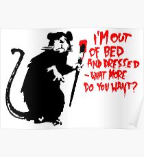 Banksy - Aus Bett Ratte Poster