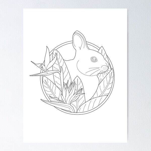 Item preview, Rabbit and the Bird of Paradise Flower designed and sold by YuNikDraw.