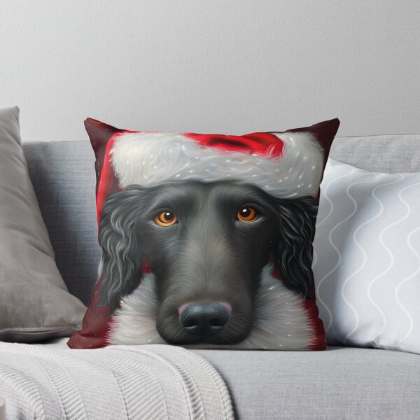 Item preview, Christmas Curly-Coated Retriever Wearing A Santa Hat designed and sold by ZenEverAI.