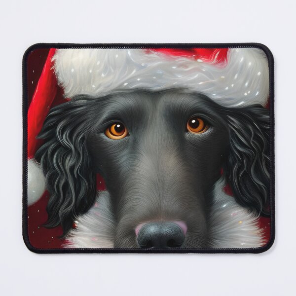 Item preview, Christmas Curly-Coated Retriever Wearing A Santa Hat designed and sold by ZenEverAI.