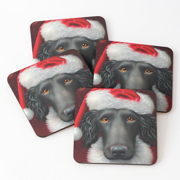 Item preview, Christmas Curly-Coated Retriever Wearing A Santa Hat designed and sold by ZenEverAI.